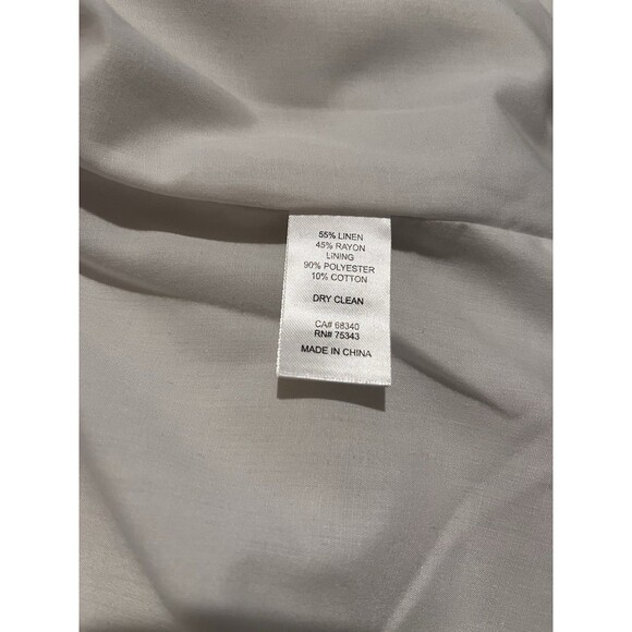 Caroline Constas women White & Navy Linen Blend Quilted Blazer Jacket size Small - Picture 6 of 6